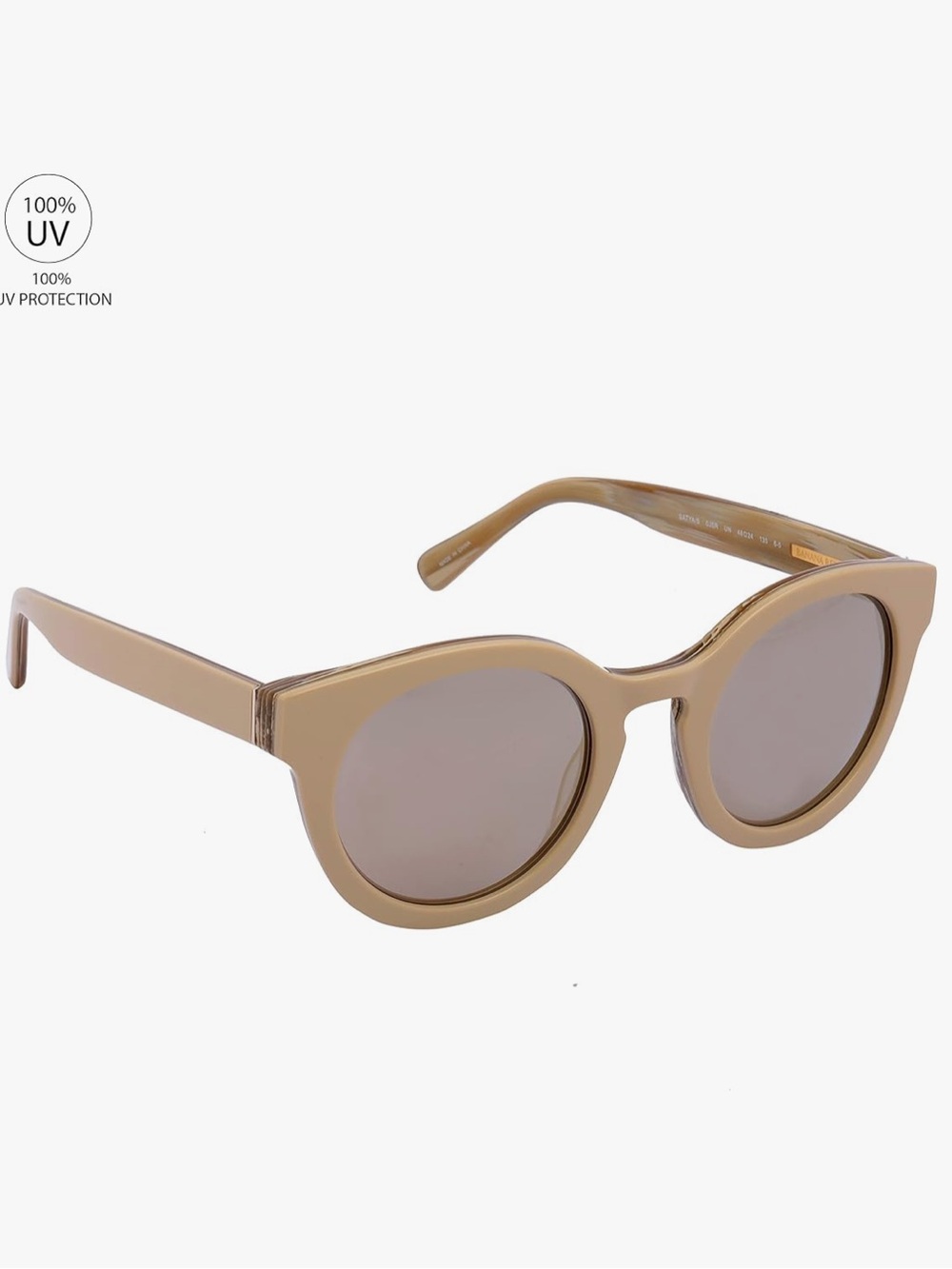 Banana Republic Women’s Round Sunglasses - Beige Frame, Gray Lenses